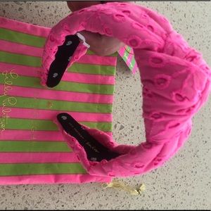 NWT Lele Sadoughi x Lilly Pink Eyelet Headband